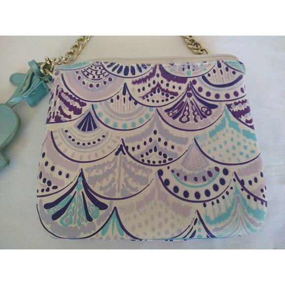 Luv BETSEY JOHNSON Mermaid Crossbody Bag w/charm small mini purse lavender blue - Picture 10 of 16